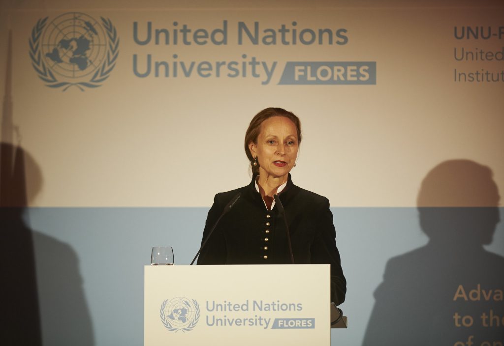 Prof. Sabine von Schorlemer, Saxon State Ministry for Higher Education, Research and the Arts, giving welcome address at the Opening Ceremony