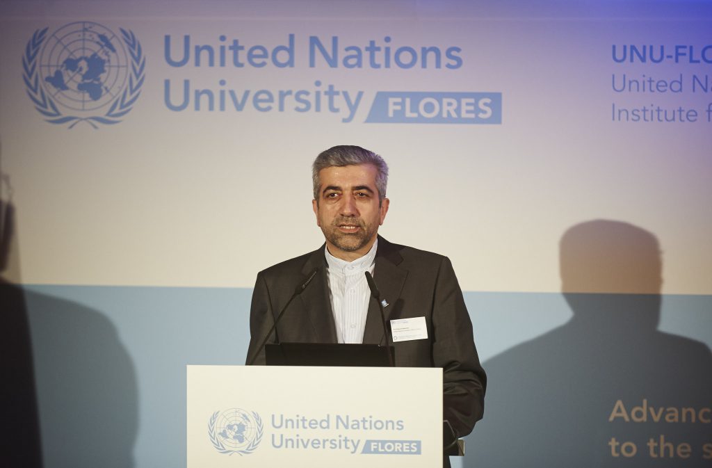 Prof. Reza Ardakanian, Director of UNU-FLORES, giving welcome address at the Opening Ceremony
